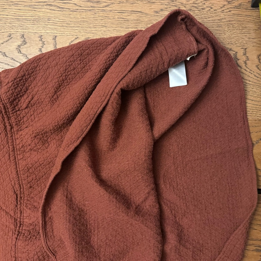Madewell Rust Midi Skirt Diamond Jacquard Drawstring “stained Mahogany “ quilted - Picture 10 of 11